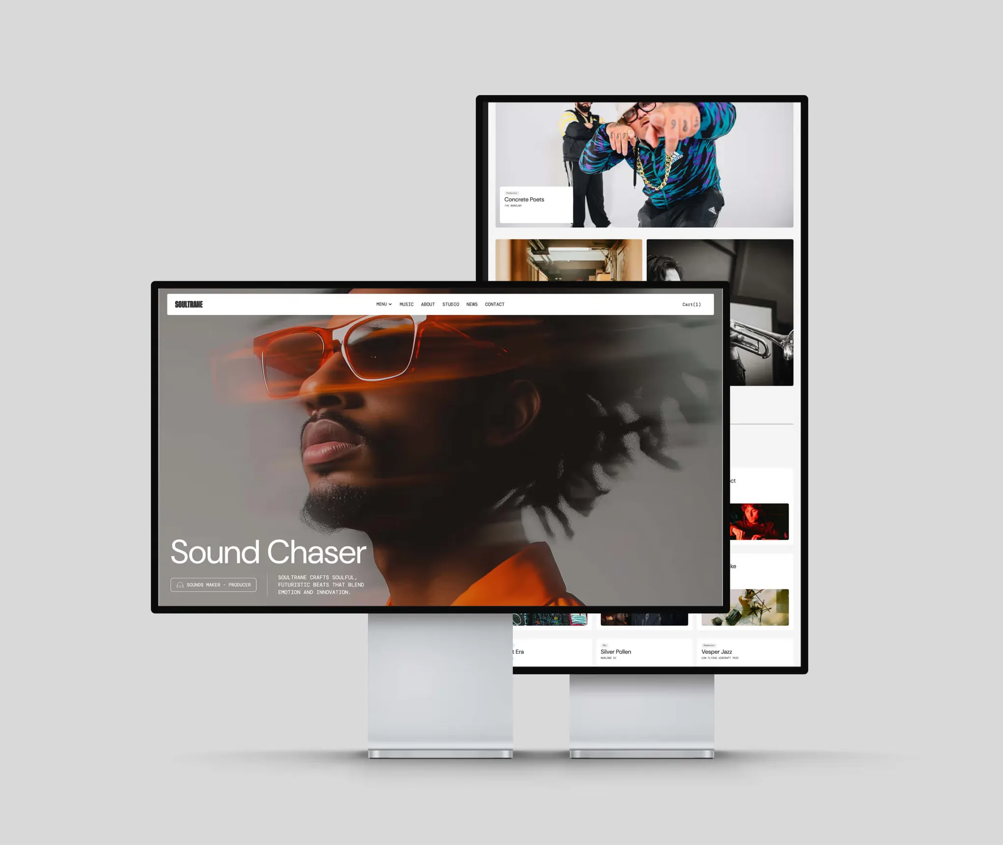 Page d’accueil du site Soultrane sur un écran d’ordinateur